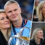 Gry Marita Braut mit ihrem Sohn Erling Haaland – ehemalige norwegische Leichtathletin und Mutter des Fußballstars