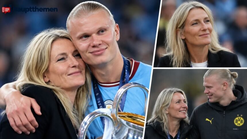 Gry Marita Braut mit ihrem Sohn Erling Haaland – ehemalige norwegische Leichtathletin und Mutter des Fußballstars